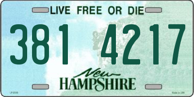 NH license plate 3814217
