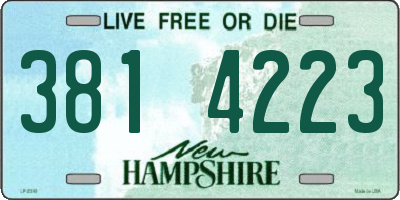 NH license plate 3814223