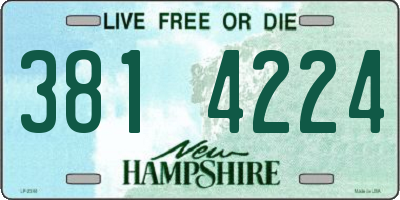 NH license plate 3814224