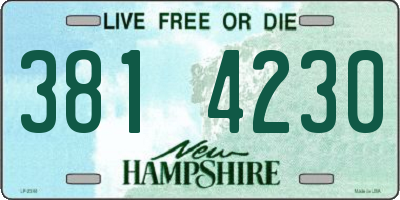 NH license plate 3814230