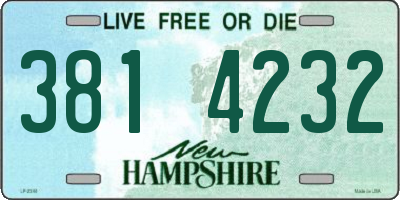 NH license plate 3814232