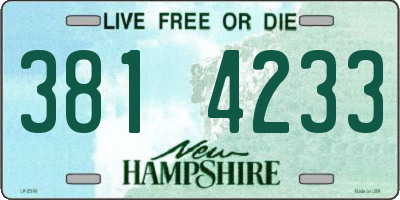 NH license plate 3814233