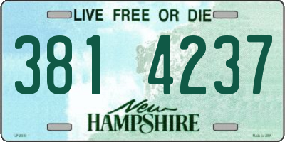 NH license plate 3814237