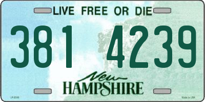 NH license plate 3814239