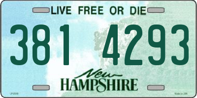 NH license plate 3814293