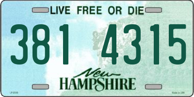 NH license plate 3814315
