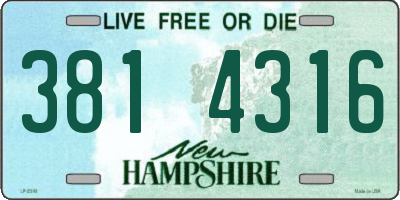 NH license plate 3814316