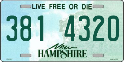 NH license plate 3814320