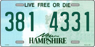 NH license plate 3814331