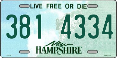 NH license plate 3814334