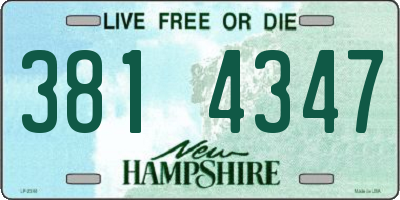 NH license plate 3814347