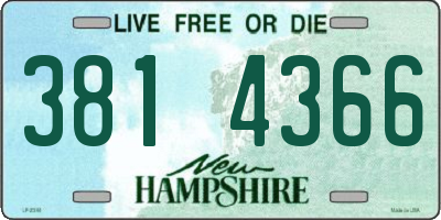 NH license plate 3814366