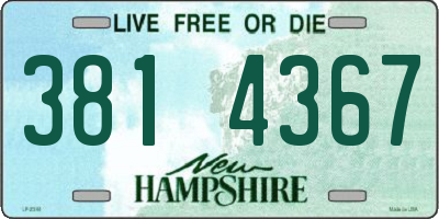 NH license plate 3814367