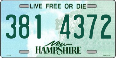 NH license plate 3814372