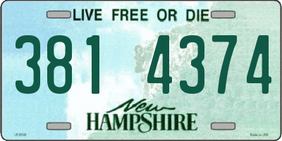 NH license plate 3814374
