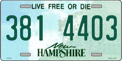 NH license plate 3814403