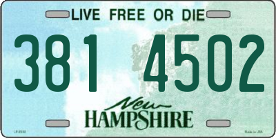 NH license plate 3814502