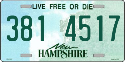 NH license plate 3814517