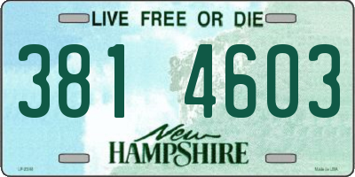 NH license plate 3814603