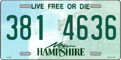 NH license plate 3814636