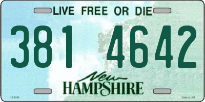 NH license plate 3814642