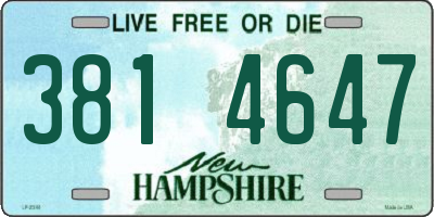 NH license plate 3814647