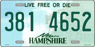 NH license plate 3814652