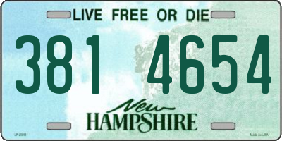 NH license plate 3814654