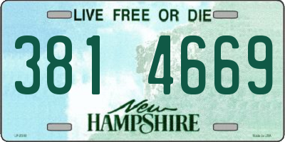 NH license plate 3814669