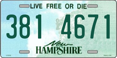 NH license plate 3814671