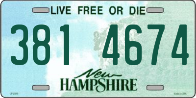 NH license plate 3814674
