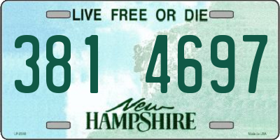 NH license plate 3814697
