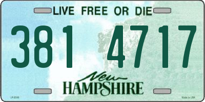 NH license plate 3814717