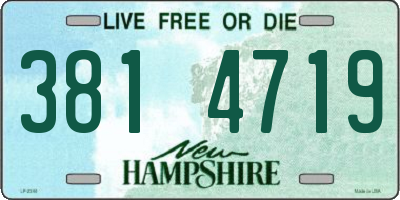 NH license plate 3814719