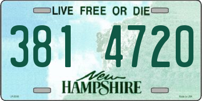 NH license plate 3814720