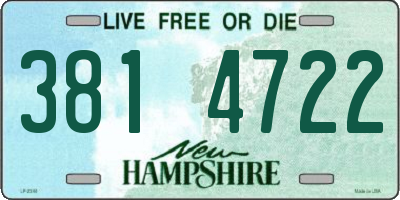 NH license plate 3814722