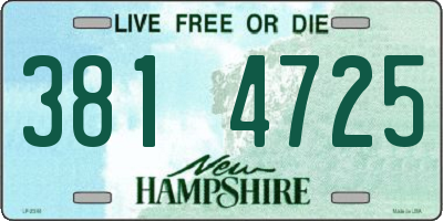 NH license plate 3814725