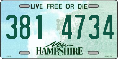 NH license plate 3814734
