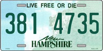 NH license plate 3814735