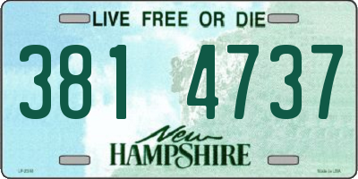 NH license plate 3814737