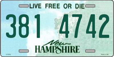 NH license plate 3814742