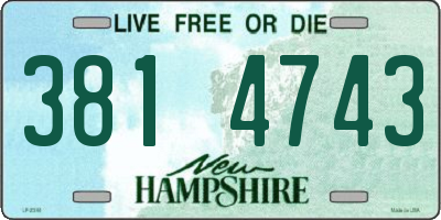 NH license plate 3814743