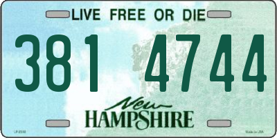 NH license plate 3814744