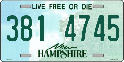 NH license plate 3814745