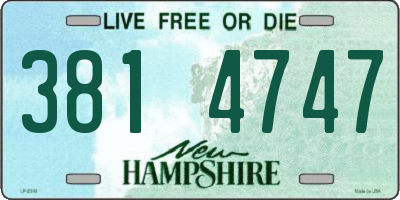 NH license plate 3814747
