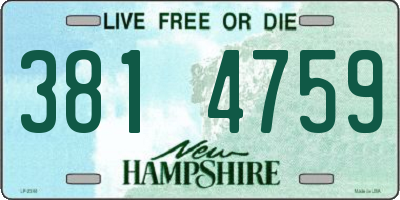 NH license plate 3814759
