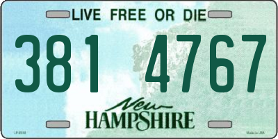 NH license plate 3814767