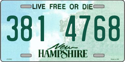NH license plate 3814768