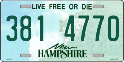 NH license plate 3814770