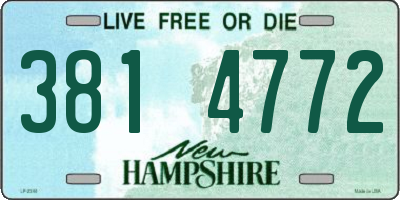 NH license plate 3814772